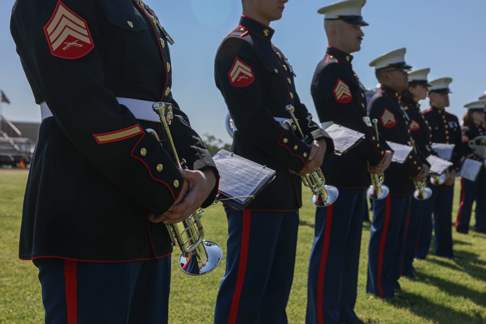 Quantico Marine Band performs at John Glenn High School during Fleet Week