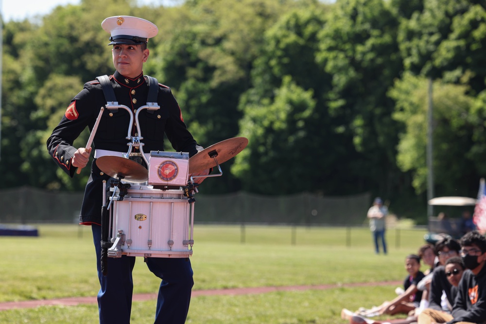 Quantico Marine Band performs at John Glenn High School during Fleet Week