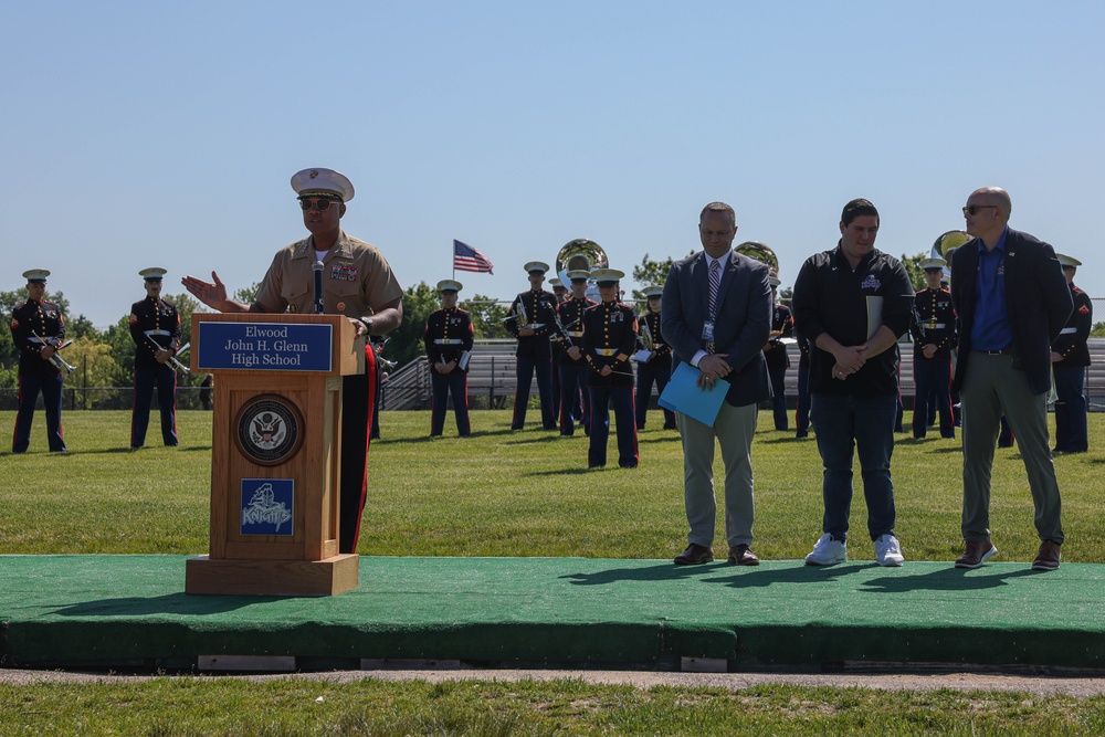 Quantico Marine Band performs at John Glenn High School during Fleet Week