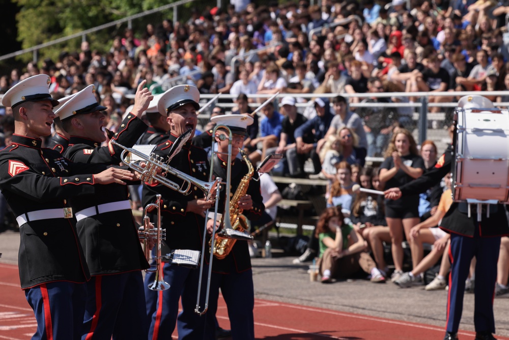 Quantico Marine Band performs at John Glenn High School during Fleet Week