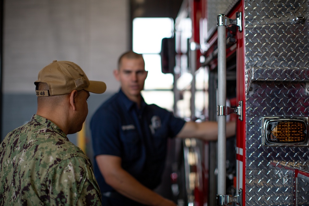 Sailors spend the day at Fire Station 64 during LAFW 2023