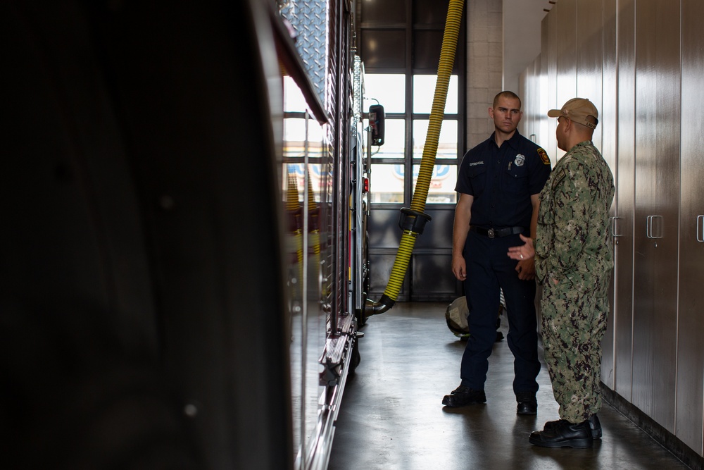 Sailors spend the day at Fire Station 64 during LAFW 2023