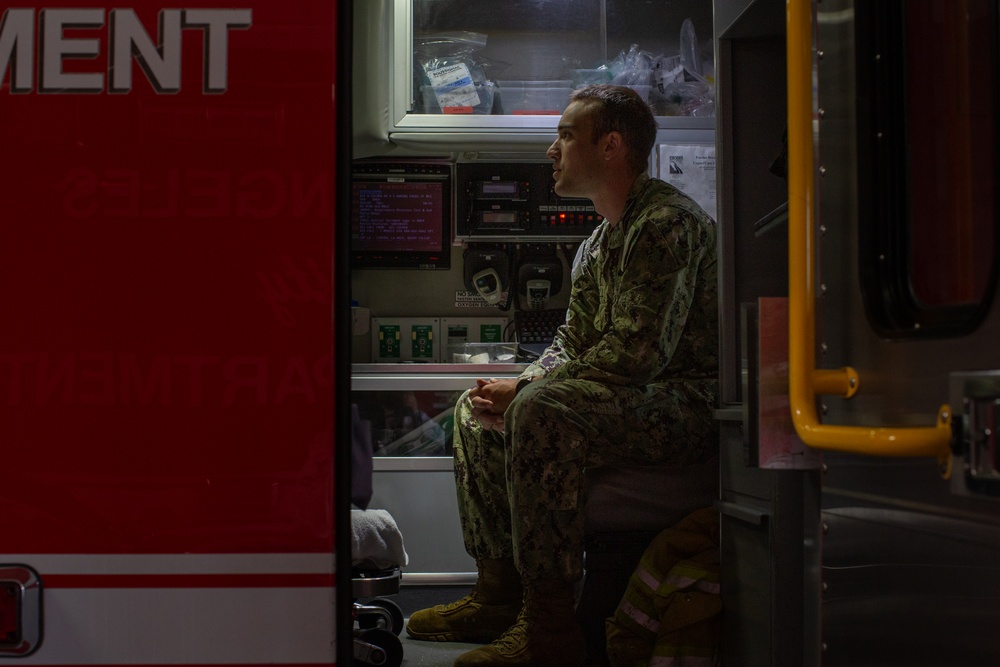 Sailors spend the day at Fire Station 64 during LAFW 2023