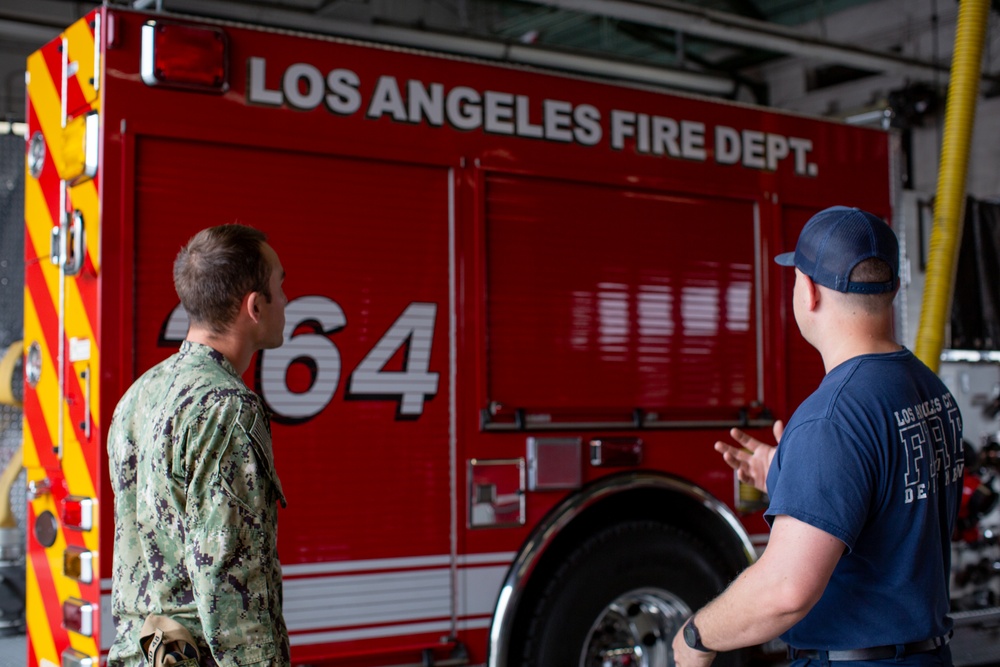 Sailors spend the day at Fire Station 64 during LAFW 2023