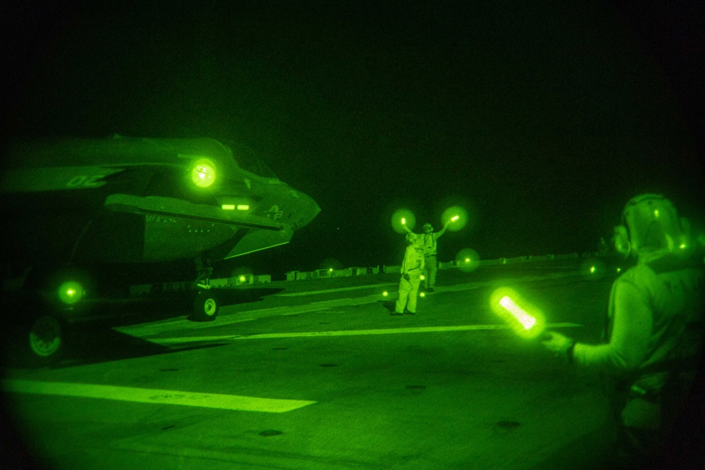 USS America Conducts Night Flight Operations