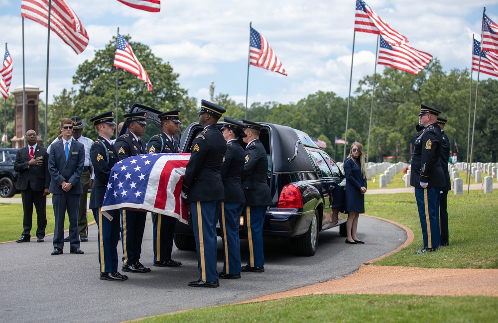 Cpl. Luther H. Story's full military honors graveside ceremony