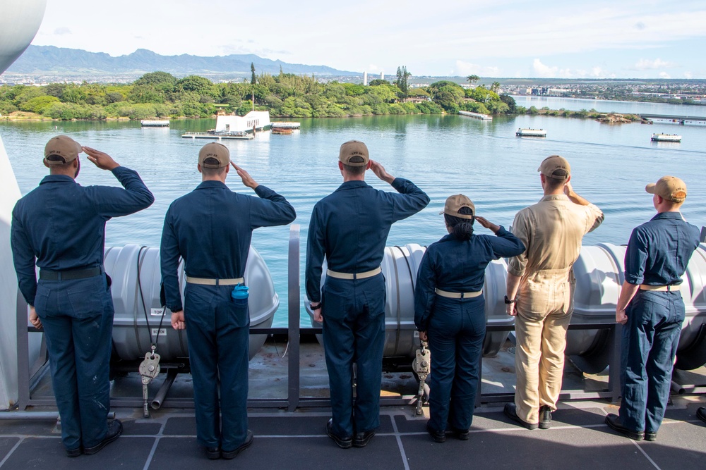 Rendering Honors to the USS Arizona Memorial