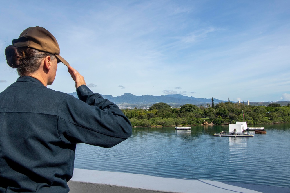 Rendering Honors to the USS Arizona Memorial