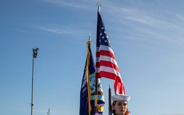 U.S. Navy Cadet Sailors partcipate as color guard during the Los Angeles Navy fleet week