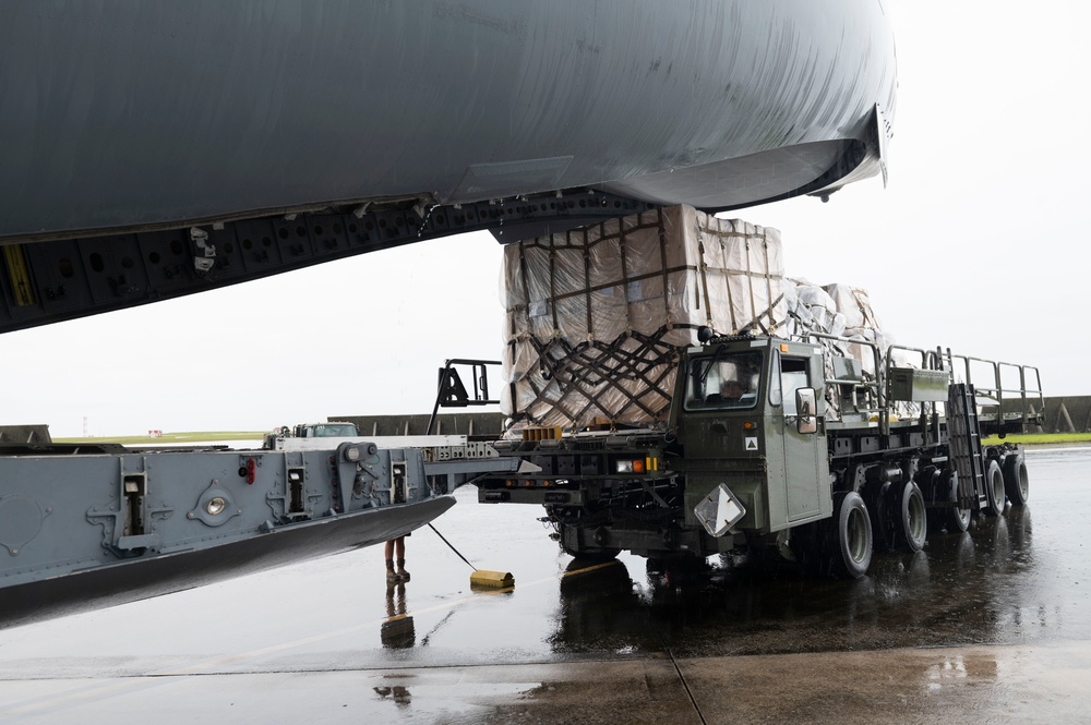 C-17 brings relief to Andersen AFB after Typhoon Mawar