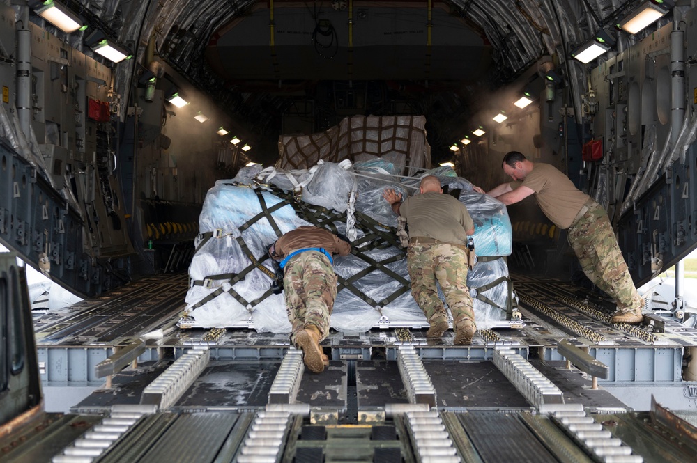 C-17 brings relief to Andersen AFB after Typhoon Mawar