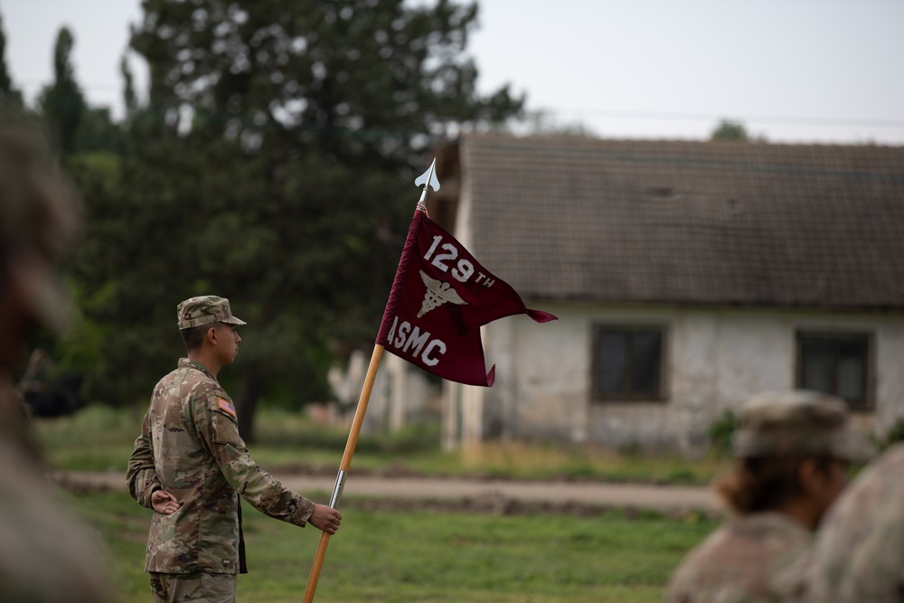 The 129th Area Support Medical Company attends Saber Guardian opening ceremony