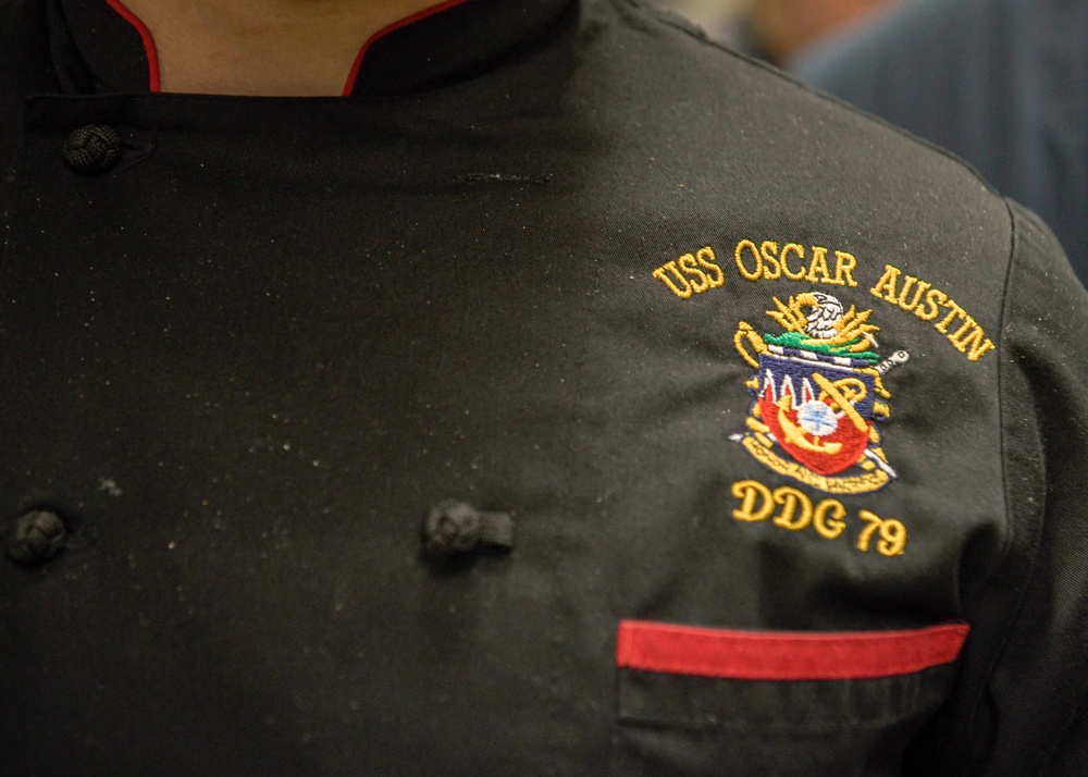 USS Oscar Austin (DDG 79) Culinary Specialist highlight during Formidable Shield 2023