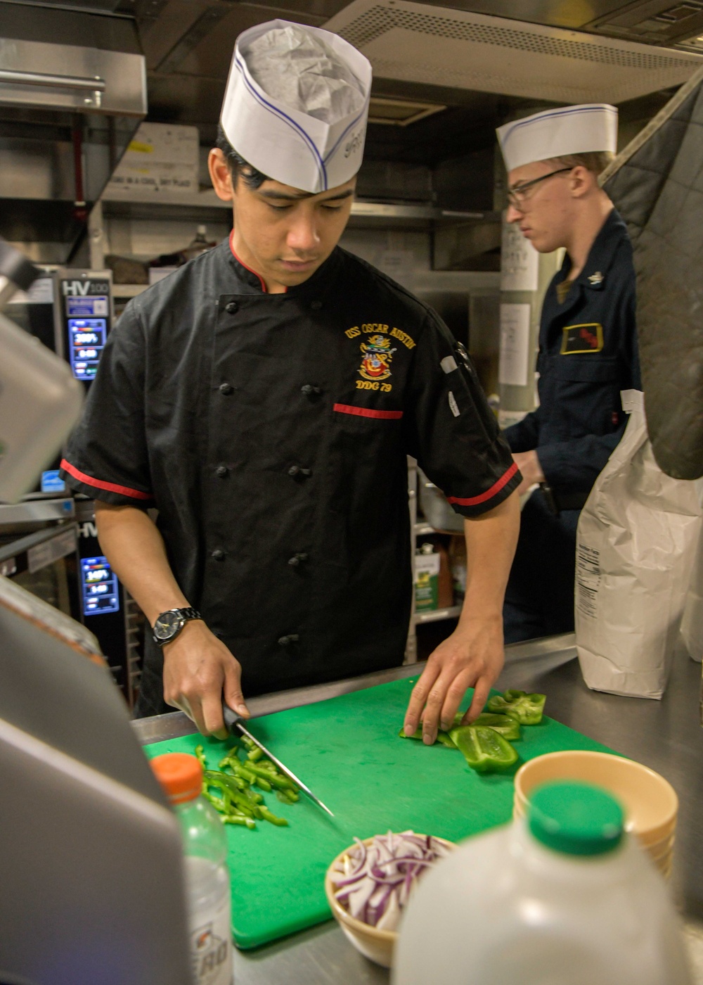 USS Oscar Austin (DDG 79) Culinary Specialist highlight during Formidable Shield 2023