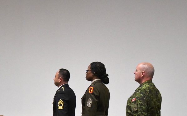 Allied Forces North Battalion, United States Army NATO Brigade, NCO induction ceremony, Montgomery auditorium, SHAPE, BE, May 19,  2023