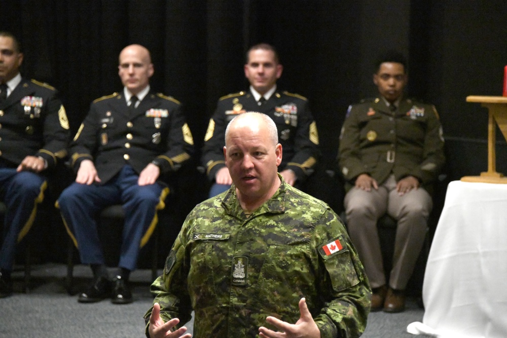 Allied Forces North Battalion, United States Army NATO Brigade, NCO induction ceremony, Montgomery auditorium, SHAPE, BE, May 19,  2023