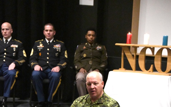 Allied Forces North Battalion, United States Army NATO Brigade, NCO induction ceremony, Montgomery auditorium, SHAPE, BE, May 19,  2023