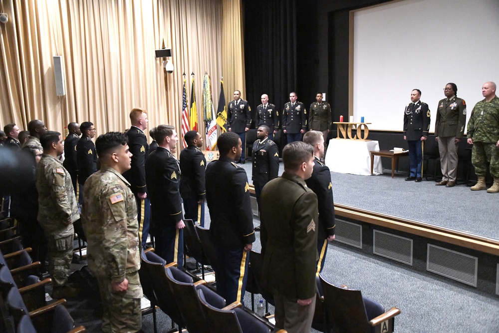 Allied Forces North Battalion, United States Army NATO Brigade, NCO induction ceremony, Montgomery auditorium, SHAPE, BE, May 19,  2023