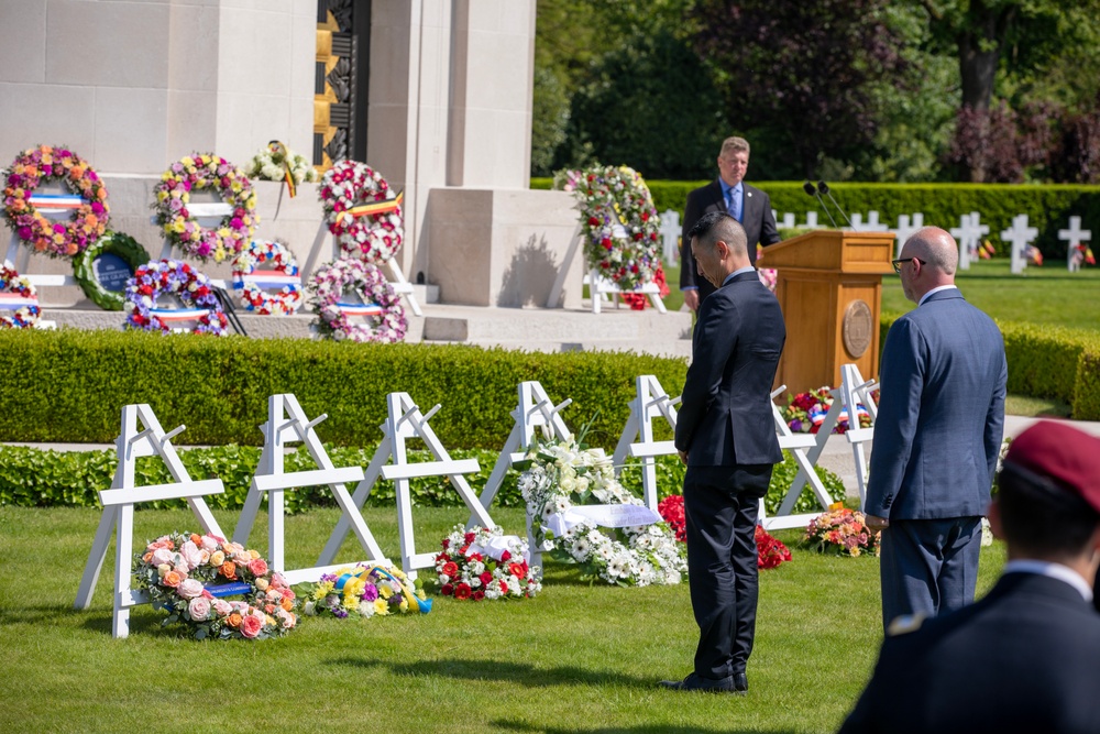 The American Battle Monuments Commission commemorates Memorial Day at Flanders Field American Cemetery