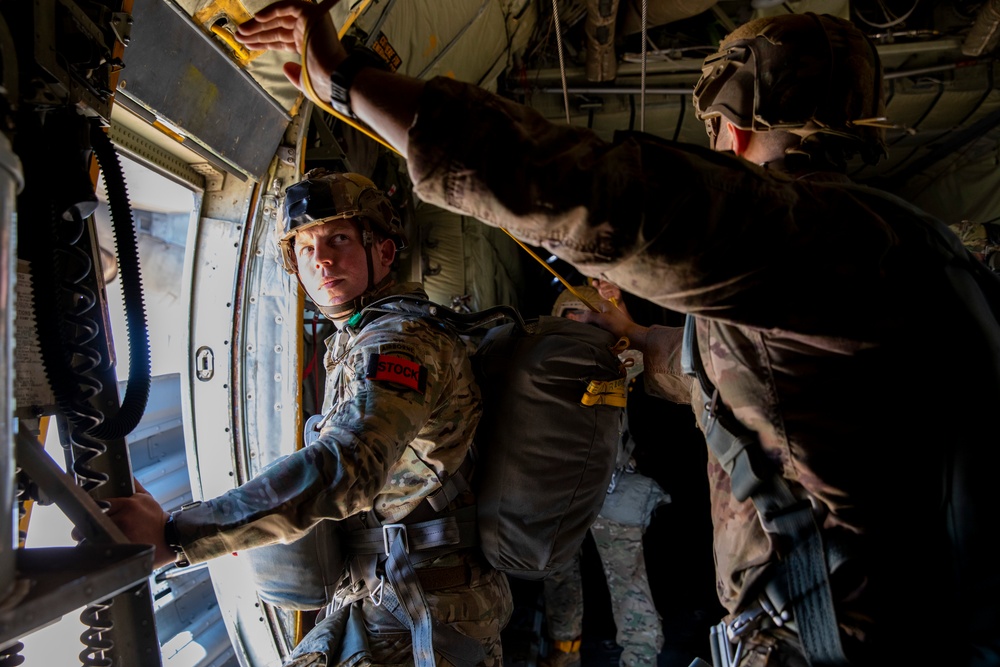 Sky Soldiers jump during African Lion 23