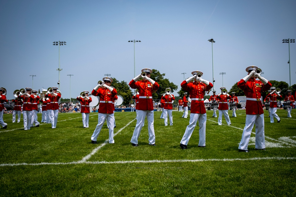 The Battle Color Detachment performs at the Naval Academy