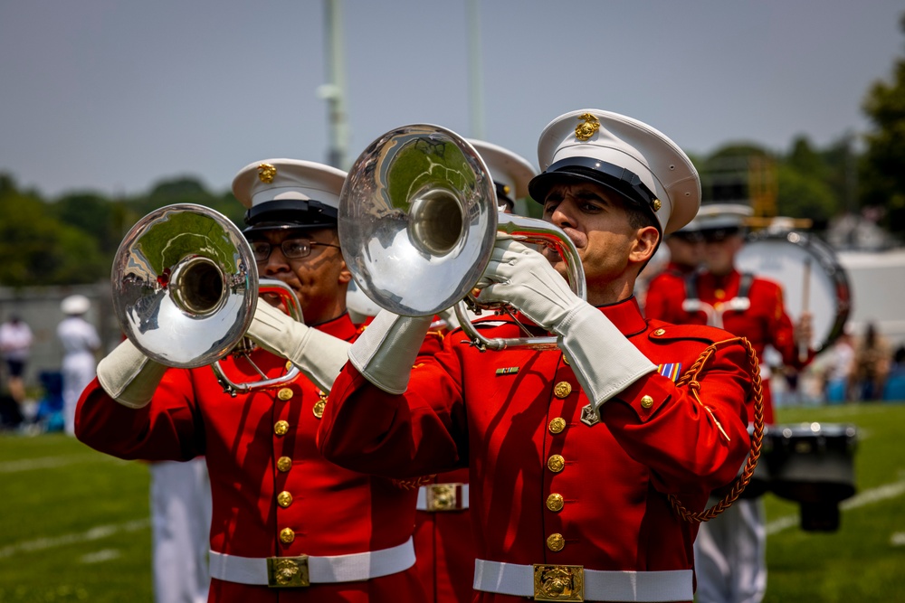 The Battle Color Detachment performs at the Naval Academy