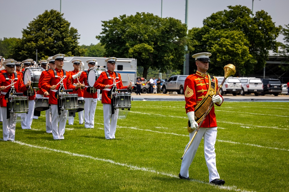 The Battle Color Detachment performs at the Naval Academy