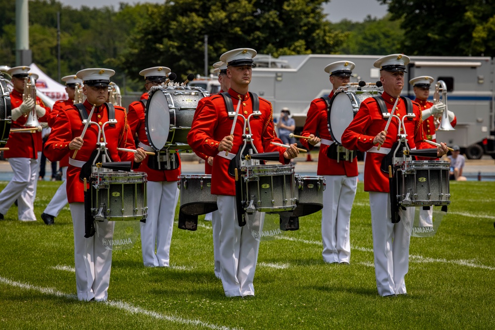 The Battle Color Detachment performs at the Naval Academy