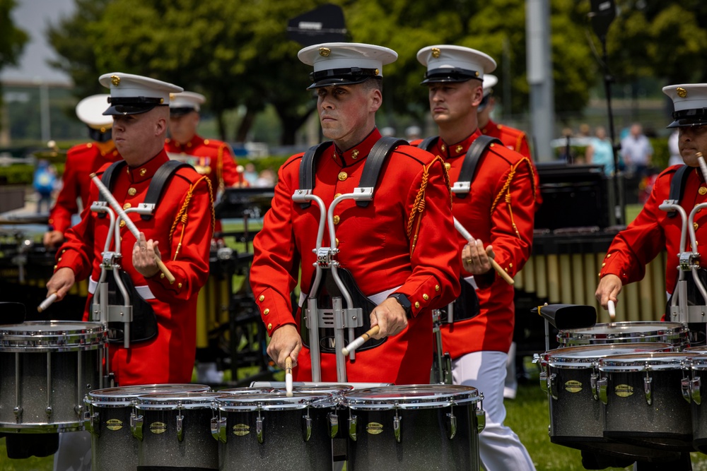 The Battle Color Detachment performs at the Naval Academy