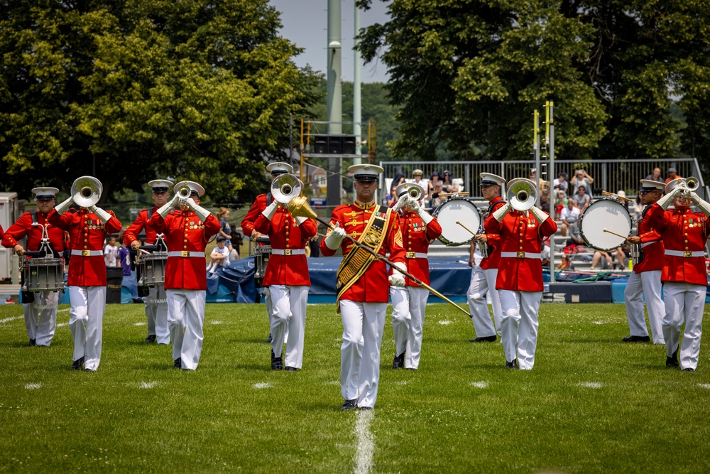 The Battle Color Detachment performs at the Naval Academy