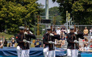 The Battle Color Detachment performs at the Naval Academy