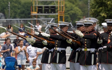The Battle Color Detachment performs at the Naval Academy