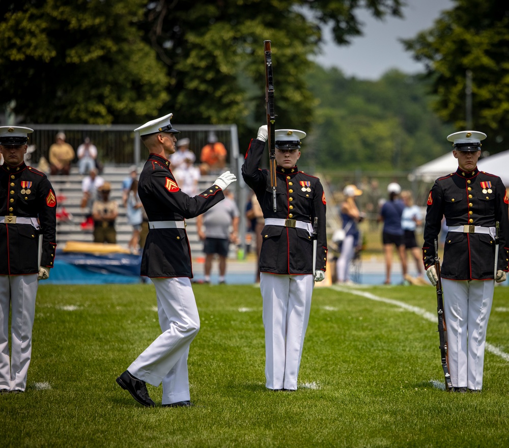 The Battle Color Detachment performs at the Naval Academy