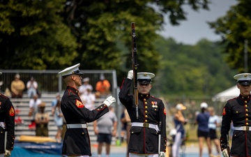 The Battle Color Detachment performs at the Naval Academy