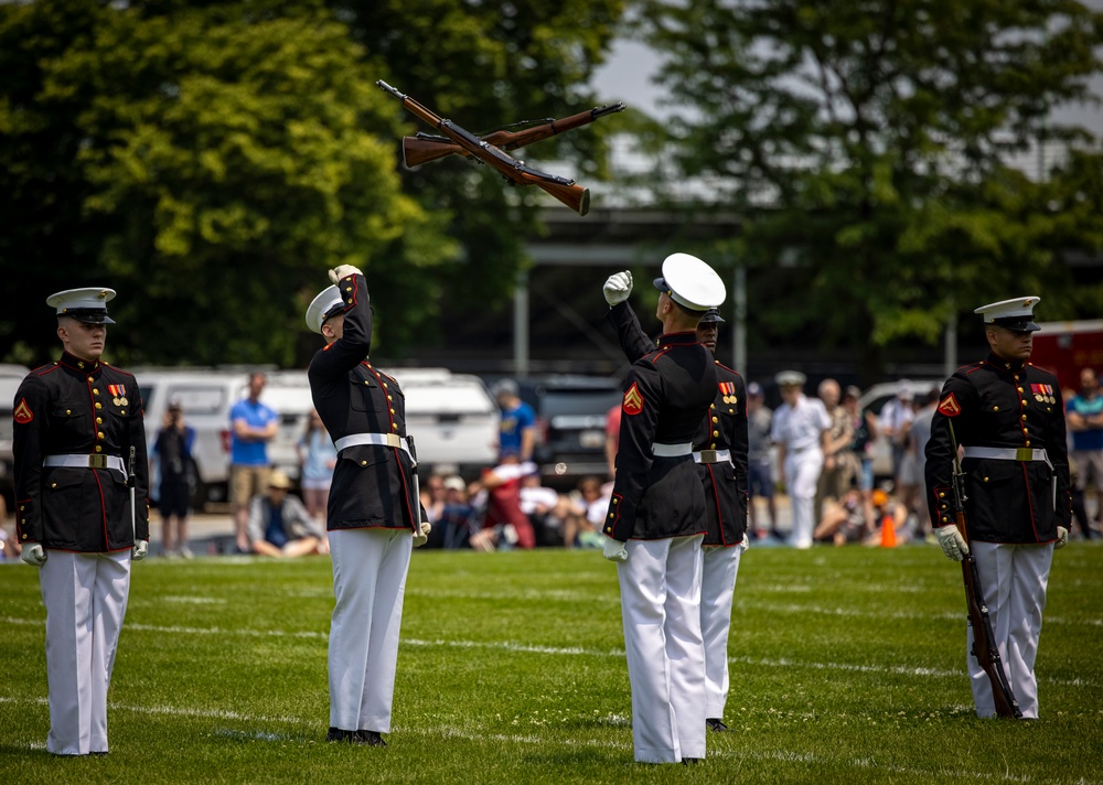 The Battle Color Detachment performs at the Naval Academy