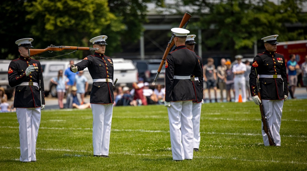 The Battle Color Detachment performs at the Naval Academy