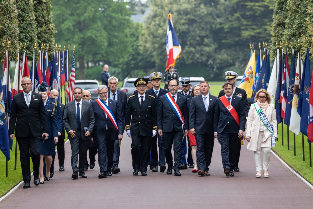 The American Battle Monuments Commission commemorates Memorial Day at the Normandy American Cemetery