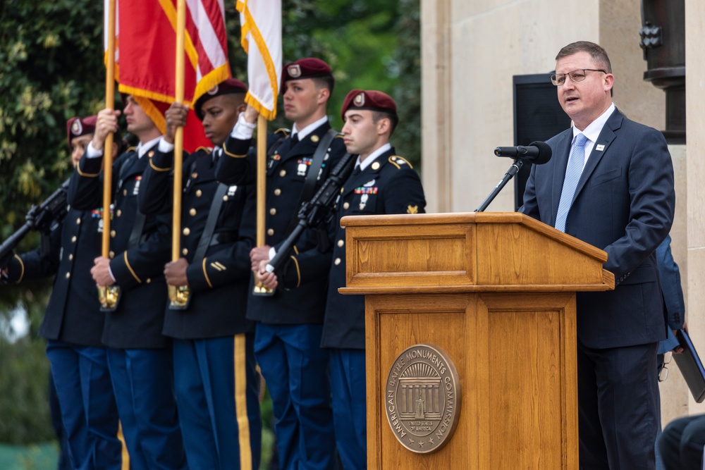 The American Battle Monuments Commission commemorates Memorial Day at the Normandy American Cemetery