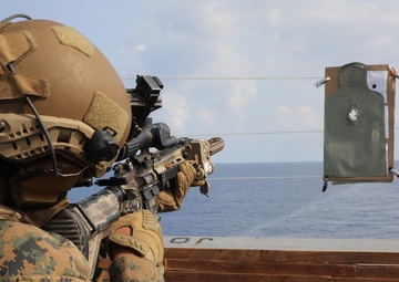 BLT 2/4 Conducts a Deck Shoot Aboard the JPM (LPD-26)