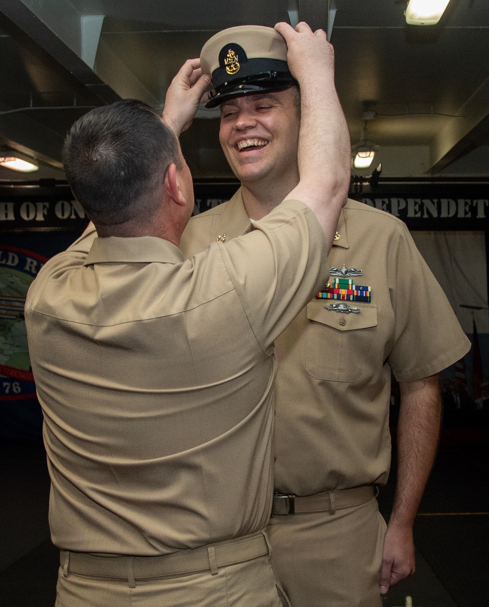 USS Ronald Reagan (CVN 76) Master Chief and Senior Chief Pinning Ceremony