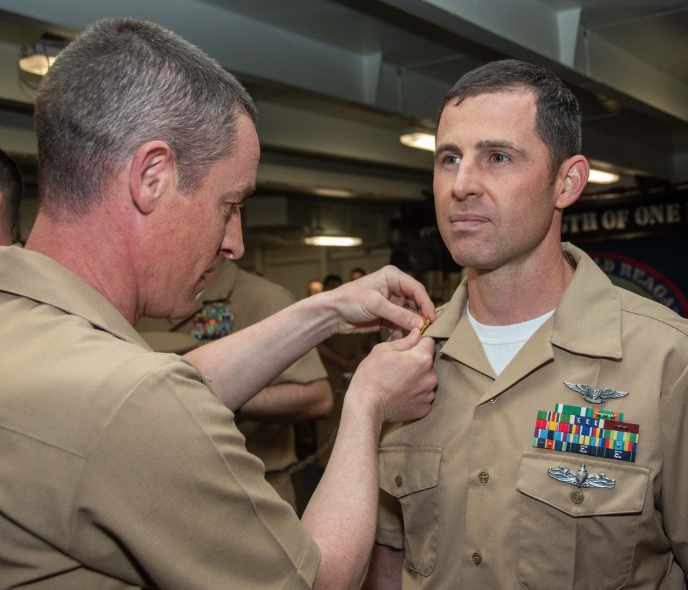 USS Ronald Reagan (CVN 76) Master Chief and Senior Chief Pinning Ceremony