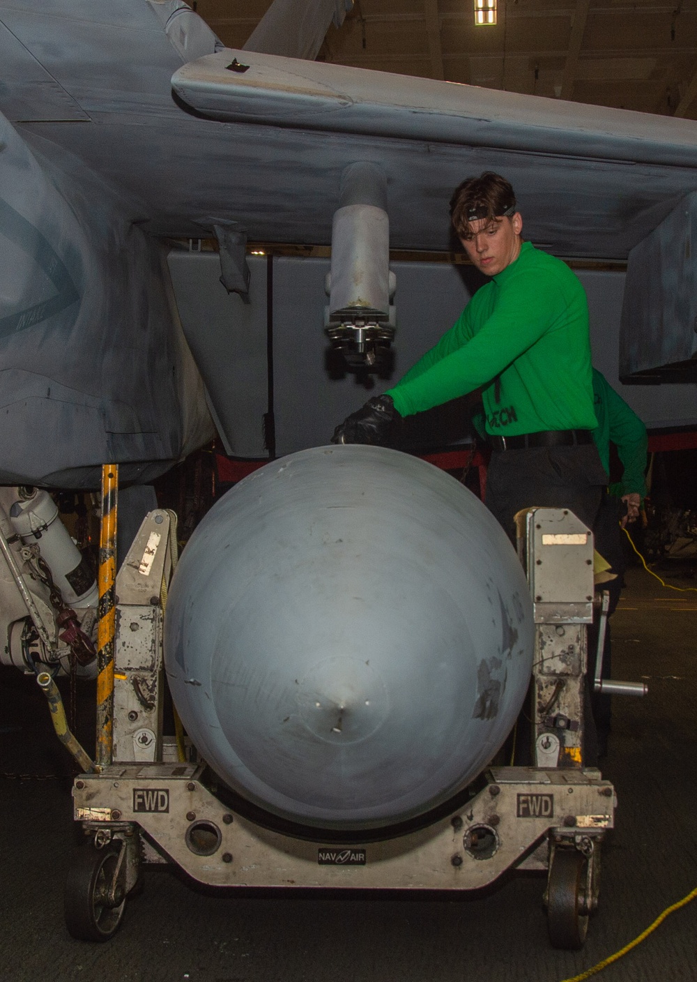 USS Ronald Reagan (CVN 76) Sailors conduct aircraft maintenance