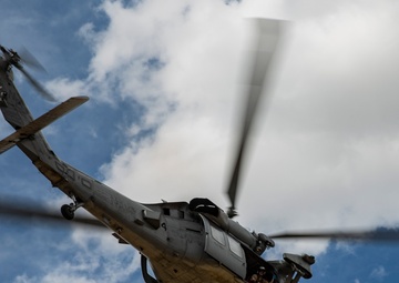 The Black Knights perform a casualty evacuation exercise