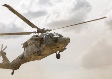 The Black Knights perform a casualty evacuation exercise