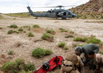 The Black Knights perform a casualty evacuation exercise