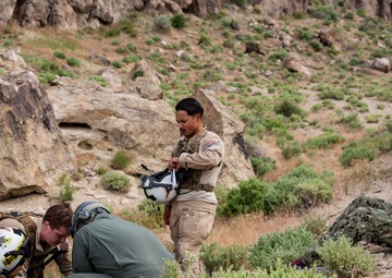 The Black Knights perform a casualty evacuation exercise