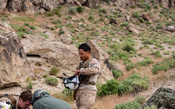 The Black Knights perform a casualty evacuation exercise