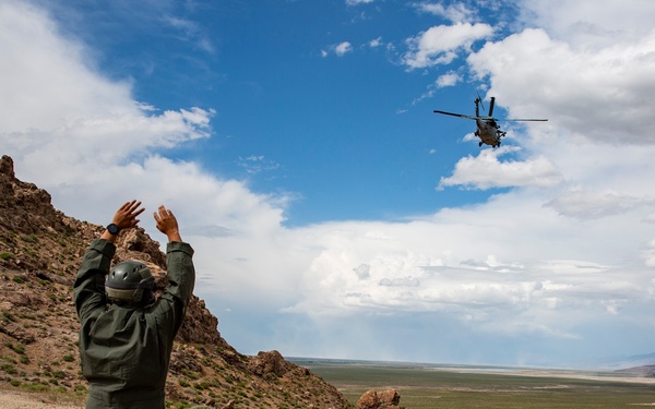 The Black Knights perform a casualty evacuation exercise