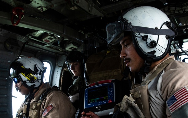 The Black Knights perform a casualty evacuation exercise