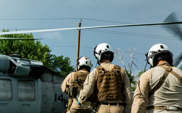 The Black Knights perform a casualty evacuation exercise